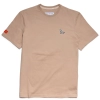 T-shirt męski Basic z wilkiem szarym - beżowy